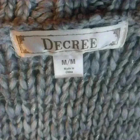Decree Gray with Silver Metallic Threads Open Cardigan Size M - Picture 11 of 15